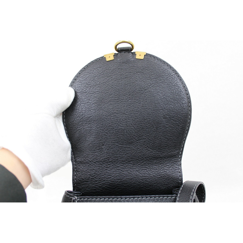 Chloe Elegant Black Leather Luxurious Crossbody Marcie Pochette Shoulder Bag - Picture 5 of 7
